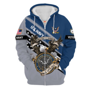 U.S. NAVY Veteran Seal Microfleece Zip Hoodie | UXVET40-NV