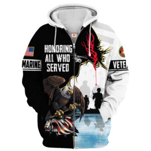 U.S. Marines Veteran Heritage Microfleece Zipper Hoodie | UXVET69-MC