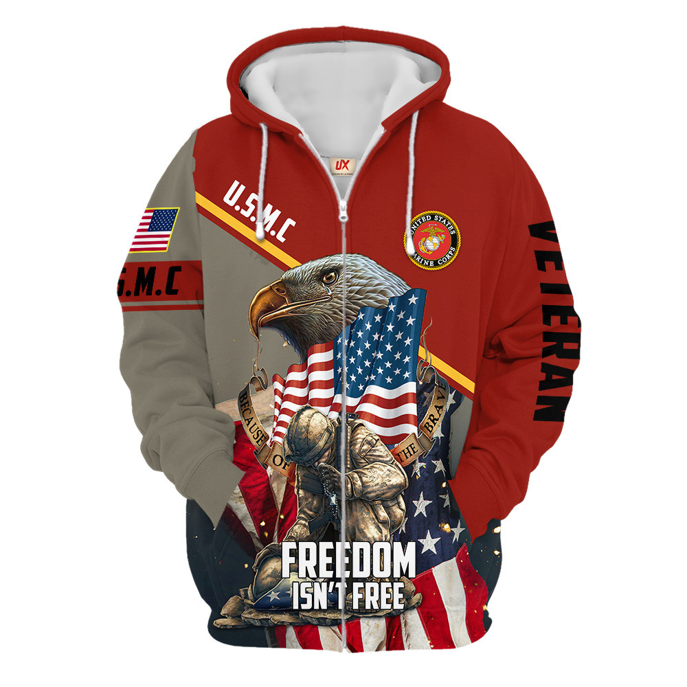 USMC Veteran Outdoor Microfleece Zipper Hoodie | UXVET32-MC USMC Veteran Outdoor Microfleece Zipper Hoodie | UXVET32-MC