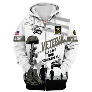 U.S. Army Veteran Olive Microfleece Zipper Hoodie | UXVET86-AM