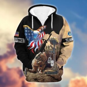 USAF Veteran Heritage Microfleece Hoodie – Gift for Military Families