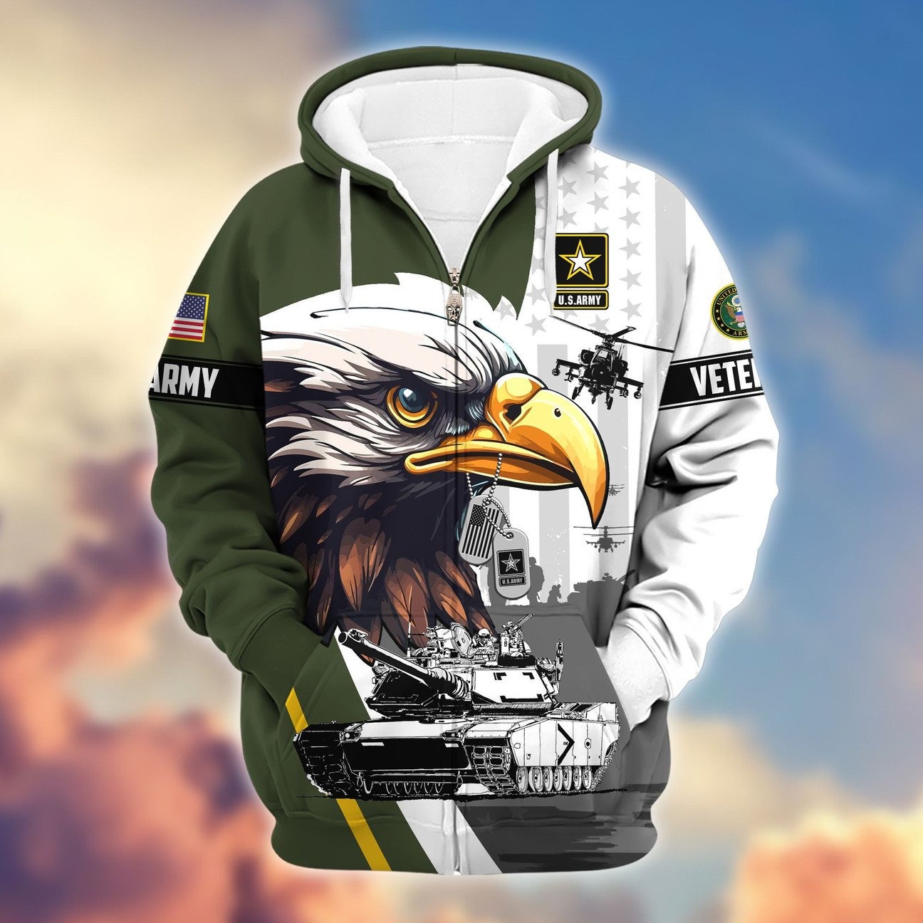 Army Veteran Cold Season Microfleece Hoodie Army Veteran Cold Season Microfleece Hoodie