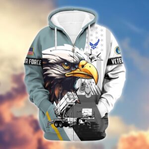 U.S. Air Force Veteran Cozy Microfleece Hoodie – Gift for Him on Christmas