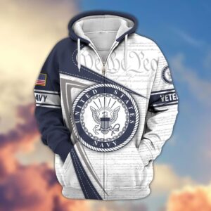 Premium Proudly Served NAVY Zip Hoodie, Gifts For Veterans, Gifts For Veterans Day