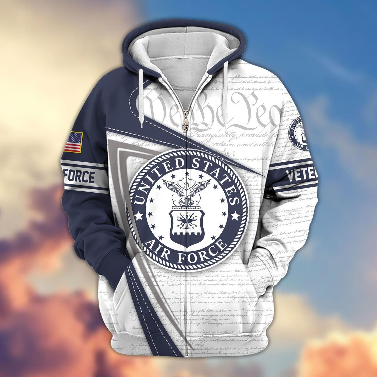 Air Force Veteran Symbol Microfleece Hoodie – Gift for Air Force Supporters Air Force Veteran Symbol Microfleece Hoodie – Gift for Air Force Supporters