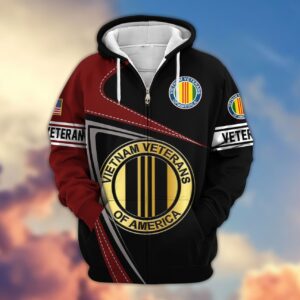 Premium Proudly Served VIETNAM VETERAN Zip Hoodie, Gifts For Veterans, Gifts For Veterans Day