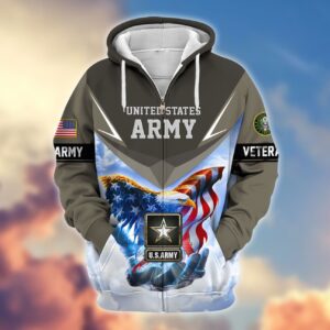 U.S. Army Veteran Fleece Jacket with Hood