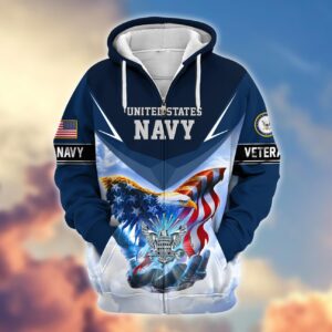 Premium Proudly Served NAVY Zip Hoodie, Gifts For Veterans, Gifts For Veterans Day