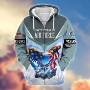 Military Pride U.S. Air Force Veteran Microfleece Hoodie – Gift for Hero Husband
