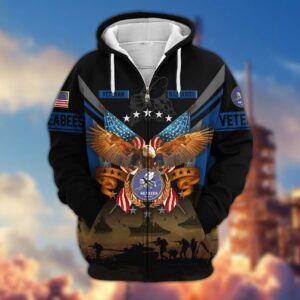 Premium Proudly Served SEABEE Zip Hoodie, Gifts For Veterans, Gifts For Veterans Day