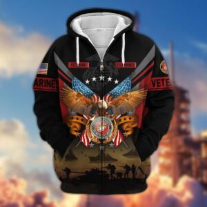 U.S. Marines Veteran Everyday Wear Microfleece Zip Hoodie