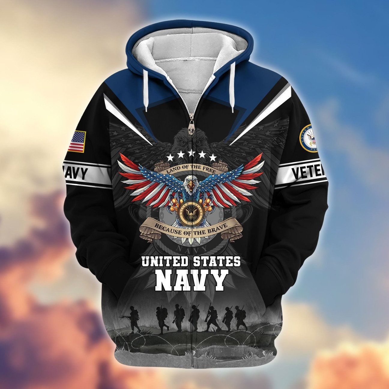 Premium Proudly Served NAVY Zip Hoodie, Gifts For Veterans, Gifts For Veterans Day Premium Proudly Served NAVY Zip Hoodie, Gifts For Veterans, Gifts For Veterans Day