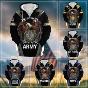 Veteran Patriotic Microfleece Zipper Hoodie