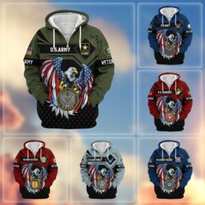 Veteran Wings Microfleece Zipper Hoodie – Proudly Served