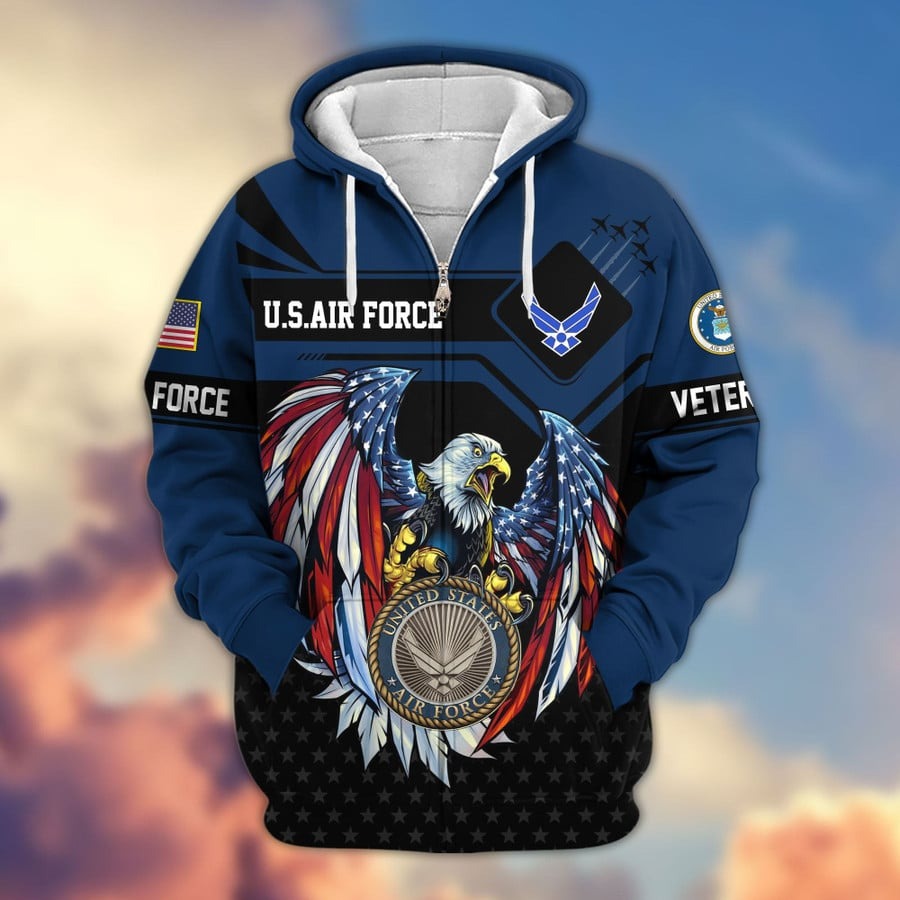 Military USAF Veteran Zipper Hoodie – Gift for Those Who Served Military USAF Veteran Zipper Hoodie – Gift for Those Who Served