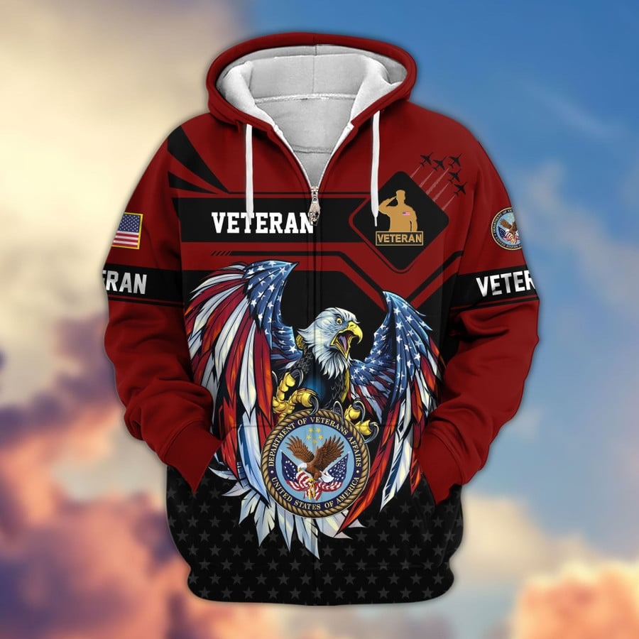 Veteran Freedom Microfleece Zipper Hoodie Veteran Freedom Microfleece Zipper Hoodie