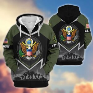 Proud Veteran Microfleece Full-Zip Hoodie