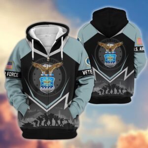 U.S.A.F Veteran Zipper Hoodie – Soft Microfleece for Cold Weather