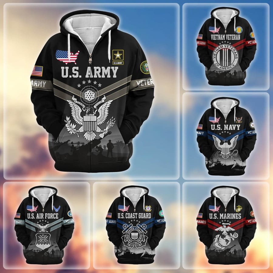 Veteran Symbol Microfleece Zipper Hoodie – Gift for Loved Ones Veteran Symbol Microfleece Zipper Hoodie – Gift for Loved Ones