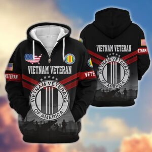 Veterans Proudly Served Microfleece Zipper Hoodie