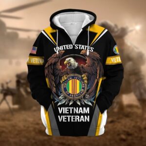 VIETNAM Veteran Outdoor Microfleece Zipper Hoodie – Gift for Men