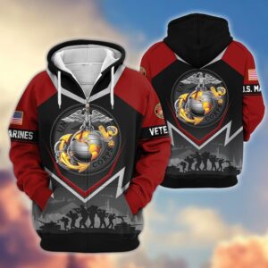 Veteran Tribute Microfleece Zipper Hoodie – Gift for Dad