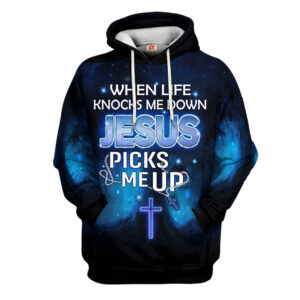 Jesus Picks Me Up | Christian Microfleece Hoodie, Jesus & God Hoodie Gift for Believers