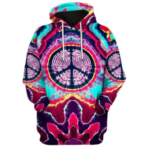 Hippie 3D All Over Print Microfleece Hoodie DBA-HP-16