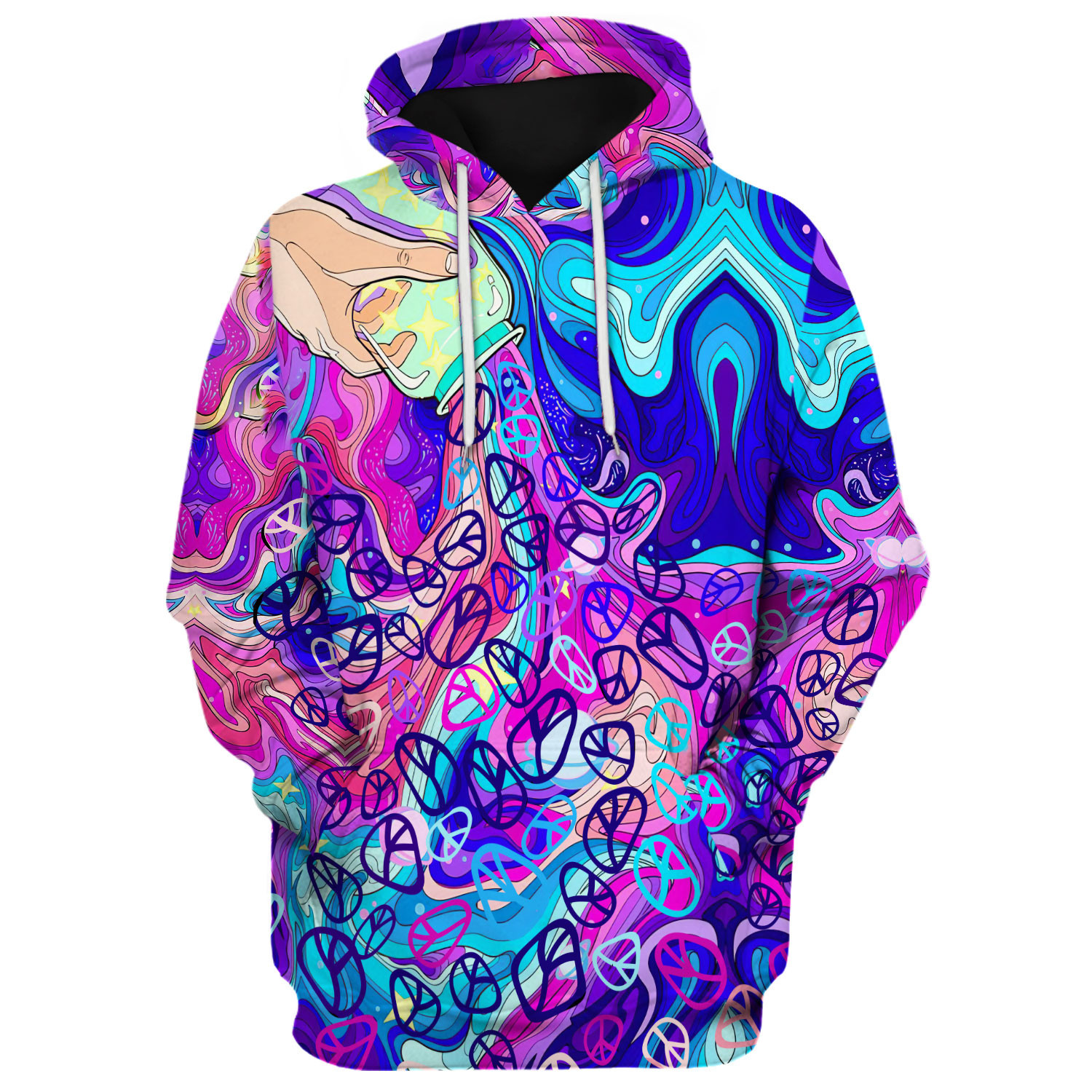 Hippy Spirit 3D AOP Microfleece Hoodie DBA-HP-15 Hippy Spirit 3D AOP Microfleece Hoodie DBA-HP-15