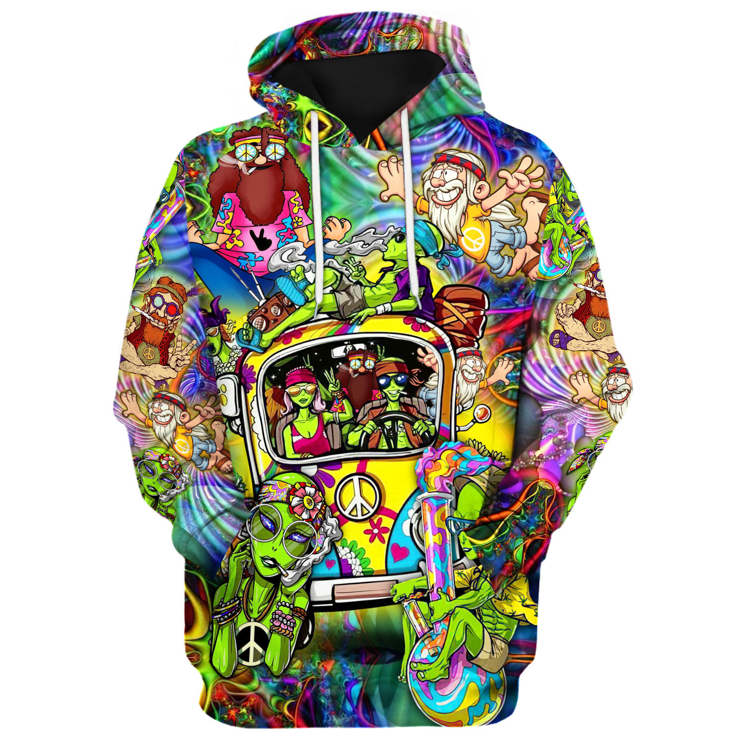 Colorful Hippie 3D All Over Print Hoodie DBA-HP-14 Colorful Hippie 3D All Over Print Hoodie DBA-HP-14