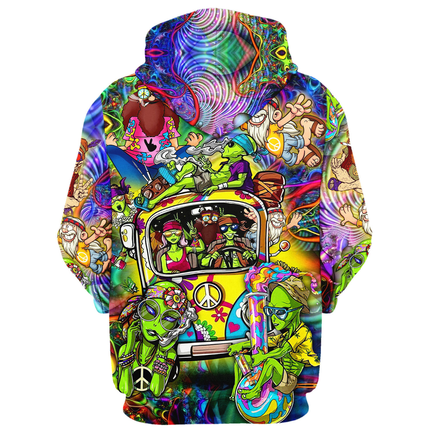 Colorful Hippie 3D All Over Print Hoodie DBA-HP-14 Colorful Hippie 3D All Over Print Hoodie DBA-HP-14