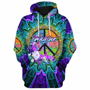 Retro Hippie 3D Microfleece Hoodie DBA-HP-13