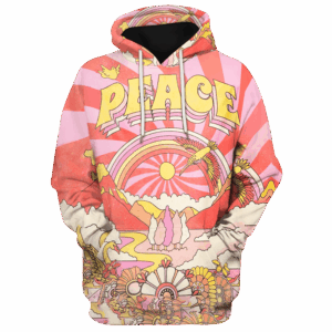 Hippy Retro Style 3D Microfleece Hoodie DBA-1503-HP-01