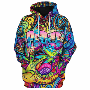Hippie Earth Lover Style 3D Microfleece Hoodie HBL-HP-35