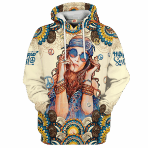 Hippy Peace And Love Style 3D AOP Hoodie NV-HP-28