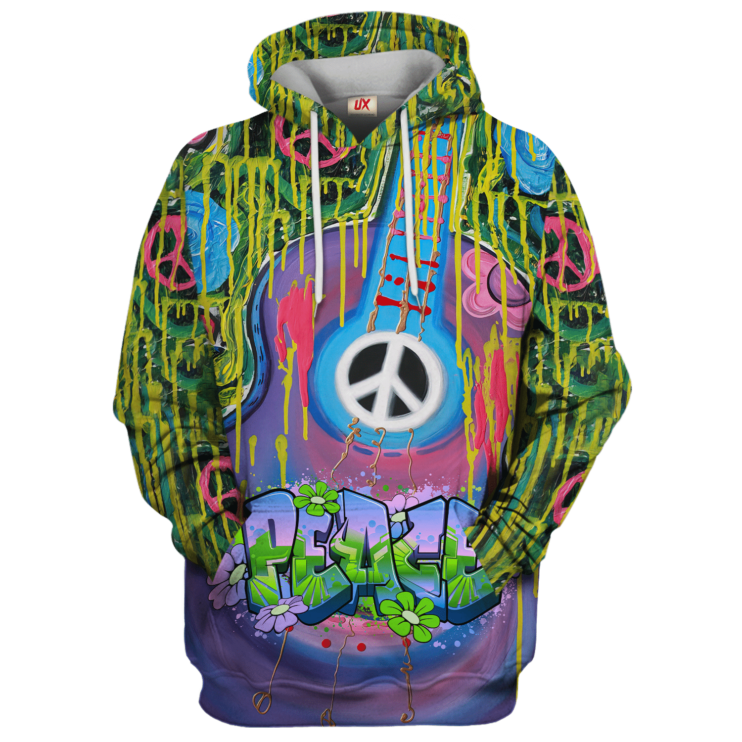 Hippy Retro Psychedelic Style 3D AOP Hoodie HBL-HP-30 Hippy Retro Psychedelic Style 3D AOP Hoodie HBL-HP-30