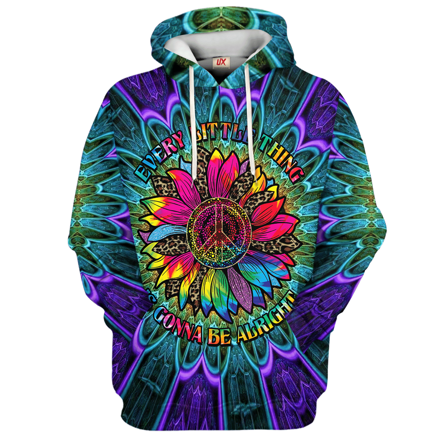 Hippy Vision Art Style 3D All Over Print Hoodie NV-HIPPIE-16 Hippy Vision Art Style 3D All Over Print Hoodie NV-HIPPIE-16