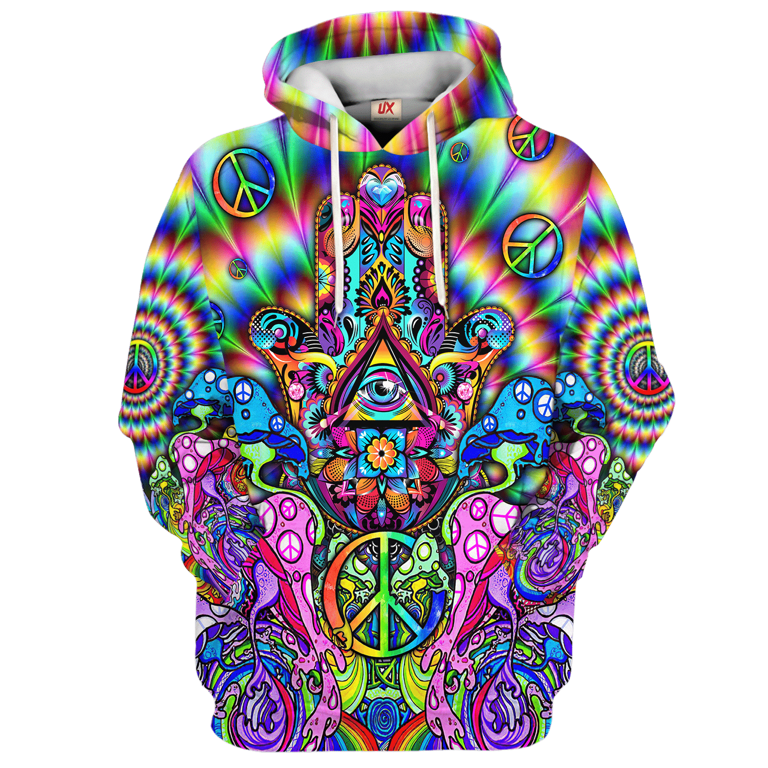 Hippie Festival Art Style 3D All Over Print Hoodie NV-HP-33 Hippie Festival Art Style 3D All Over Print Hoodie NV-HP-33