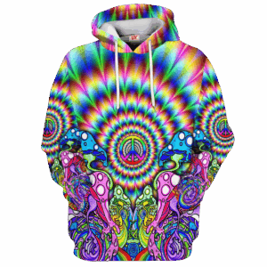 Hippy Peace Style Art 3D Microfleece Hoodie NV-HP-34