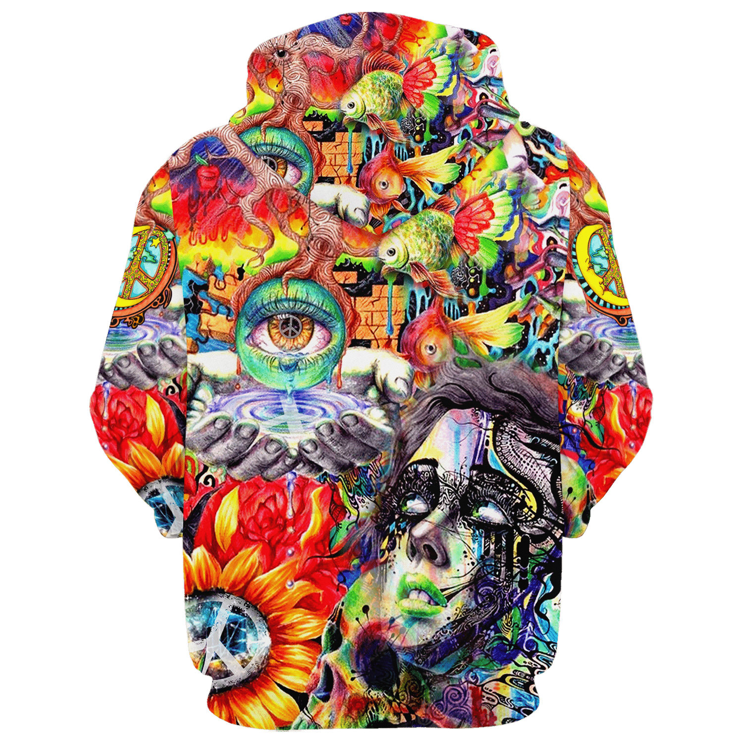 Hippie Cosmic Love Style 3D AOP Hoodie NV-HP-35 Hippie Cosmic Love Style 3D AOP Hoodie NV-HP-35