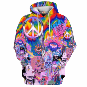 Hippy Artistic World Style 3D All Over Print Hoodie NV-HP-36