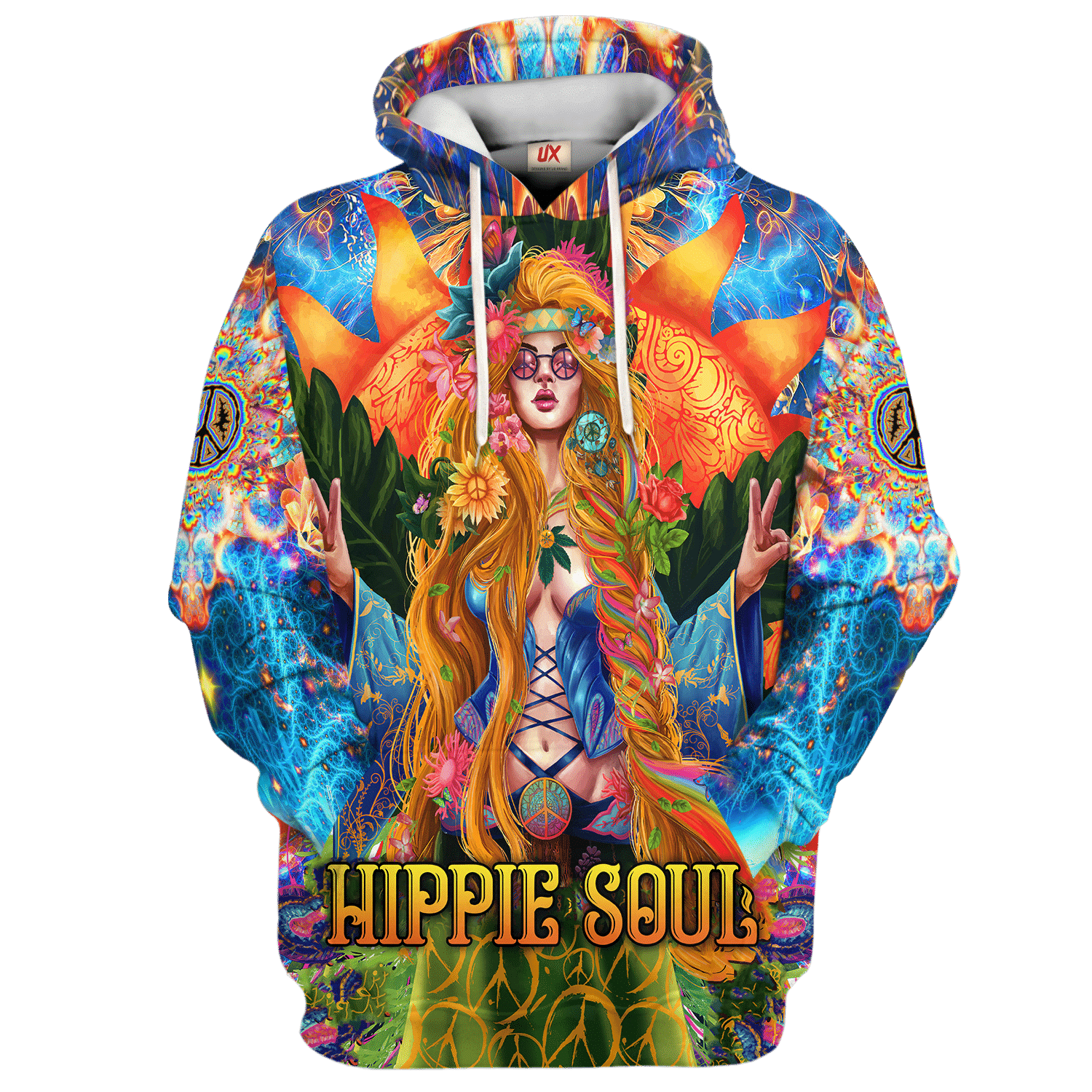 Hippie Spiritual Style 3D Microfleece Hoodie NV-HP-37 Hippie Spiritual Style 3D Microfleece Hoodie NV-HP-37