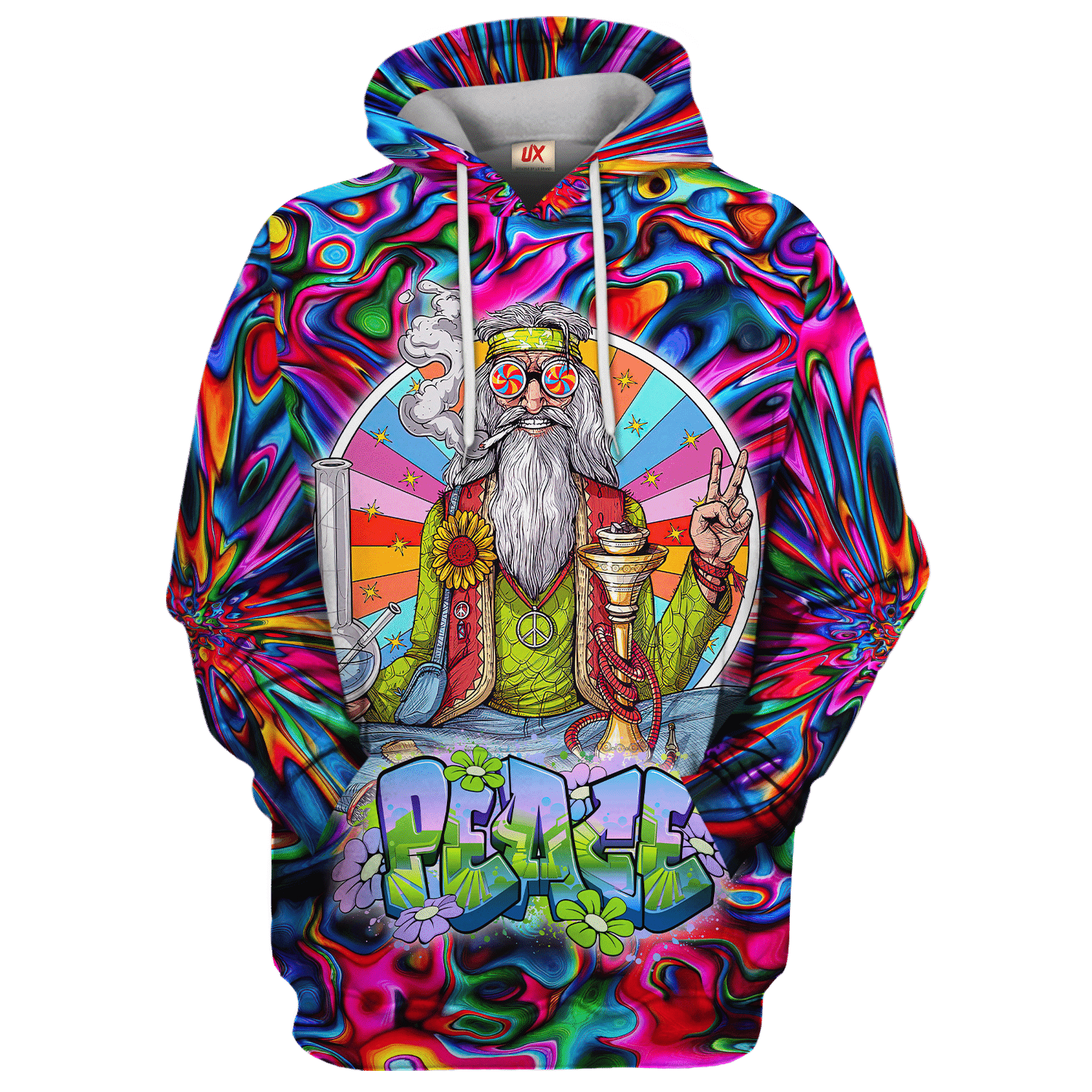Hippy Psy Art Style 3D Microfleece Hoodie HBL-HP-41 Hippy Psy Art Style 3D Microfleece Hoodie HBL-HP-41