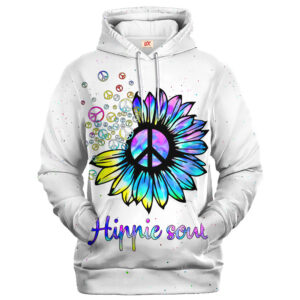 Hippie Festival Artwork Style 3D Microfleece Hoodie HBLHP63