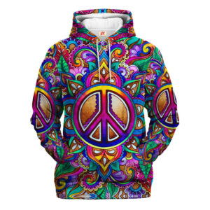 Hippy Retro Hippie Style 3D AOP Hoodie UXHI01
