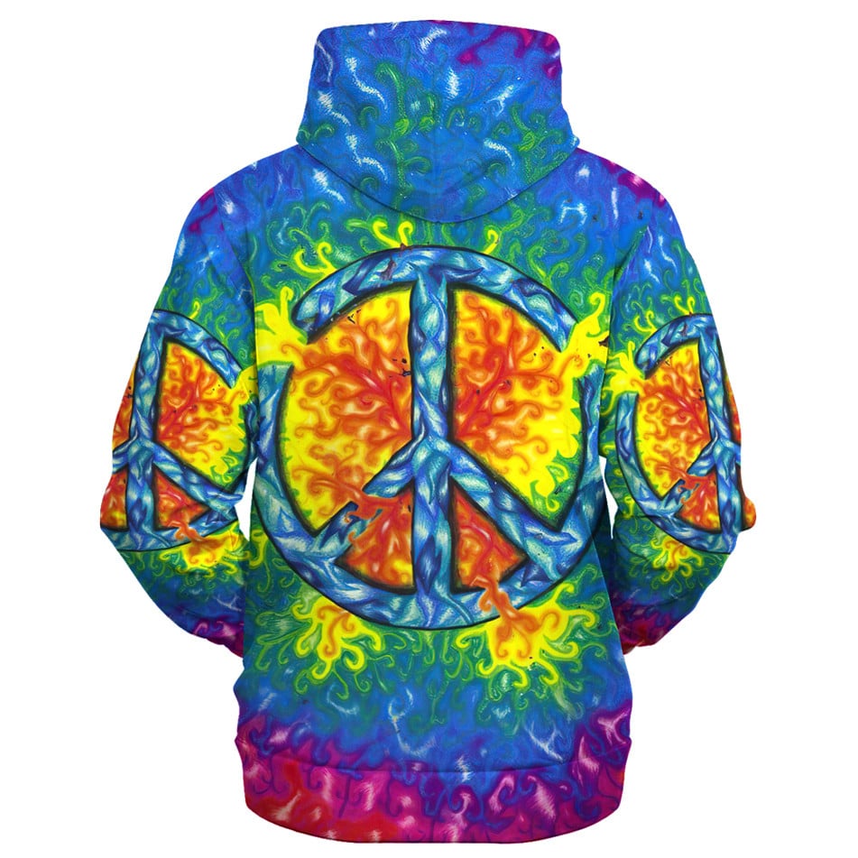Hippy Retro Color Wave Style 3D All Over Print Hoodie HBLHI69 Hippy Retro Color Wave Style 3D All Over Print Hoodie HBLHI69