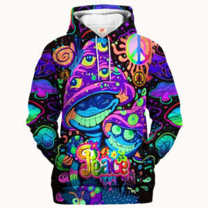 Hippie Psy Color Wave Style 3D AOP Hoodie TQTHI14