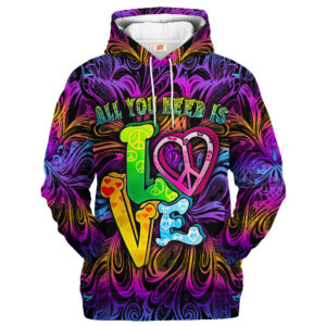 Hippy Festival Art Look 3D All Over Print Hoodie HBLTHI12