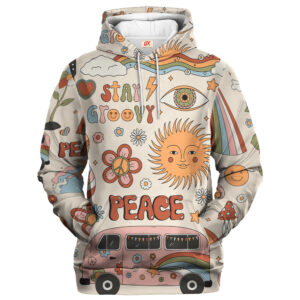 Hippy Cosmic Boho Style 3D Microfleece Hoodie TTHI102