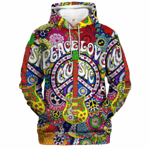 Hippy Hippie Psychedelic Style 3D Microfleece Hoodie LTGO203